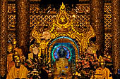 Yangon Myanmar. Shwedagon Pagoda (the Golden Stupa). Detail of the Prayer hall at each of the four cardinal points. 